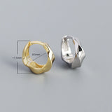 925 Silver Smooth Twist Hoop Earrings French Punk Rock Jewelry