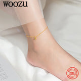 925 Silver Korean Round Bead Anklets Women Summer Foot Jewelry