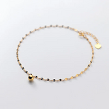 925 Silver Korean Round Bead Anklets Women Summer Foot Jewelry