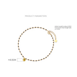 925 Silver Korean Round Bead Anklets Women Summer Foot Jewelry