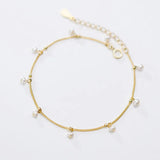 925 Silver Baroque Pearl Charm Bracelet Wedding Jewelry Gift
