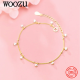 925 Silver Baroque Pearl Charm Bracelet Wedding Jewelry Gift