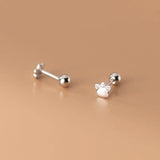 925 Silver Cat Claw Stud Earrings for Women