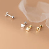 925 Silver Cat Claw Stud Earrings for Women