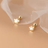 925 Silver Cat Claw Stud Earrings for Women