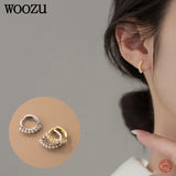 925 Silver Pearl Huggie Hoop Earrings Wedding Jewelry
