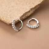 925 Silver Pearl Huggie Hoop Earrings Wedding Jewelry