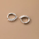 925 Silver Pearl Huggie Hoop Earrings Wedding Jewelry