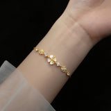 925 Silver Opal Flower Bracelet for Women Teen Wedding Gift