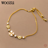 925 Silver Opal Flower Bracelet for Women Teen Wedding Gift