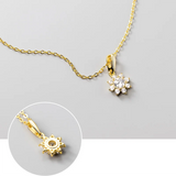 925 Silver Flower Diamond Pendant Necklaces Wedding Jewelry