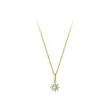 925 Silver Flower Diamond Pendant Necklaces Wedding Jewelry