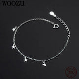 925 Silver Small Stars Chain Bracelets For Women Party Gothic Girl