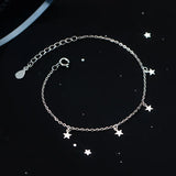 925 Silver Small Stars Chain Bracelets For Women Party Gothic Girl