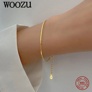 925 Silver Snake Bone Chain Bracelet Women European Hip Hop Jewelry