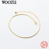 925 Silver Golden Gloss Snake Bone Anklet for Women Punk Rock Beach Foot Jewelry