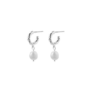 Baroque Pearl Twist Pendant Earrings - Romantic Jewelry Gift