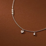 925 Silver Heart Stone Bracelet for Women Teen Sweet Jewelry