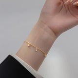 925 Silver Heart Stone Bracelet for Women Teen Sweet Jewelry