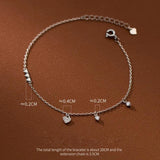 925 Silver Heart Stone Bracelet for Women Teen Sweet Jewelry