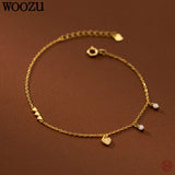 925 Silver Heart Stone Bracelet for Women Teen Sweet Jewelry