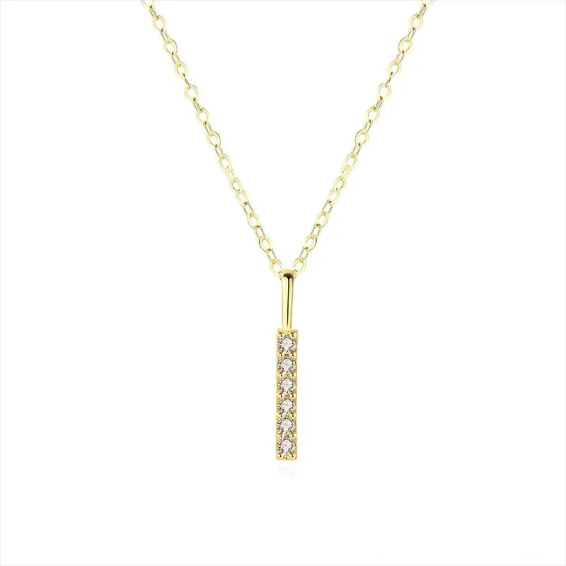 925 Silver Square Zircon Pendant Necklace Wedding Jewelry