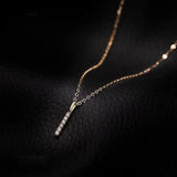 925 Silver Square Zircon Pendant Necklace Wedding Jewelry