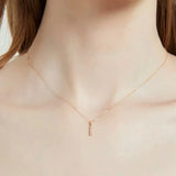 925 Silver Square Zircon Pendant Necklace Wedding Jewelry