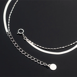 925 Silver Snake Bone Link Chain Anklet for Women