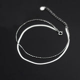 925 Silver Snake Bone Link Chain Anklet for Women