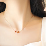 925 Silver Square Crystal Pendant Necklace for Women