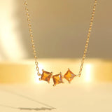 925 Silver Square Crystal Pendant Necklace for Women