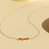 925 Silver Square Crystal Pendant Necklace for Women