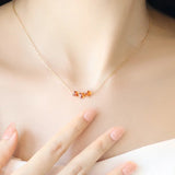 925 Silver Square Crystal Pendant Necklace for Women