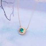 925 Silver Green Zircon Pendant for Women