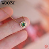 925 Silver Green Zircon Pendant for Women