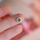 925 Silver Green Zircon Pendant for Women