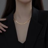 925 Sterling Silver High Link Chain Clavicle Necklace for Women