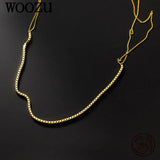 925 Sterling Silver High Link Chain Clavicle Necklace for Women