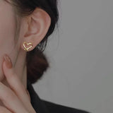 925 Silver Love Heart Small Stud Earrings Romantic Teen Party Jewelry