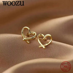 925 Silver Love Heart Small Stud Earrings Romantic Teen Party Jewelry