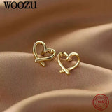 925 Silver Love Heart Small Stud Earrings Romantic Teen Party Jewelry