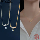 Square Zircon Pendant Necklace for Women