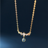Square Zircon Pendant Necklace for Women