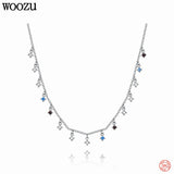 925 Silver Punk Stone Necklace for Women Party Bohemian Choker