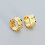 Sterling Silver Punk Rock Striped Huggie Hoop Earrings Gothic Charm Ear Buckle