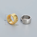 Sterling Silver Punk Rock Striped Huggie Hoop Earrings Gothic Charm Ear Buckle