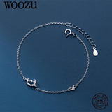 925 Silver Moon Star Zircon Chain Bracelet Wedding Jewelry Gift