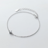 925 Silver Crystal Zircon Charm Bracelet French Punk Party Jewelry