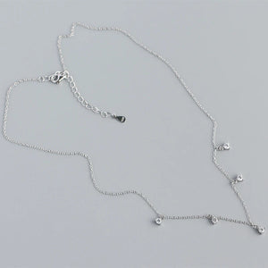 925 Silver Crystal Zircon Chain Necklaces European Punk Rock Jewelry